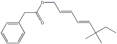 Phenylacetic acid 6,6-dimethyl-2,4-octadienyl ester Structure