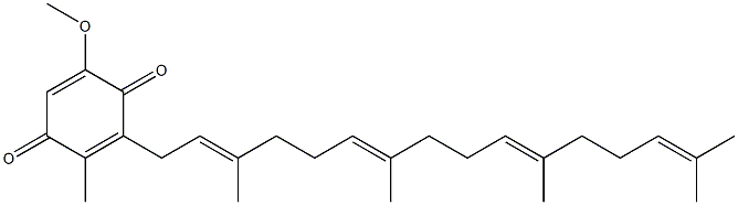 3-Methoxy-6-methyl-5-[(2E,6E,10E)-3,7,11,15-tetramethyl-2,6,10,14-hexadecatetrenyl]-2,5-cyclohexadiene-1,4-dione Structure