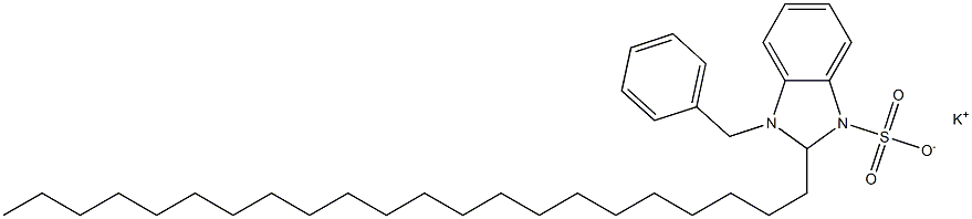 1-ベンジル-2,3-ジヒドロ-2-ドコシル-1H-ベンゾイミダゾール-3-スルホン酸カリウム 化学構造式