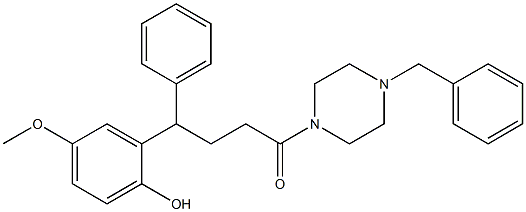 1-[4-(2-ヒドロキシ-5-メトキシフェニル)-4-フェニルブチリル]-4-ベンジルピペラジン 化学構造式