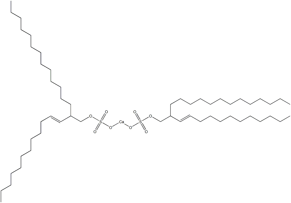 Bis[2-(1-dodecenyl)pentadecyloxysulfonyloxy]calcium Structure