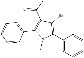 3-Acetyl-4-bromo-1-methyl-2,5-diphenyl-1H-pyrrole Struktur