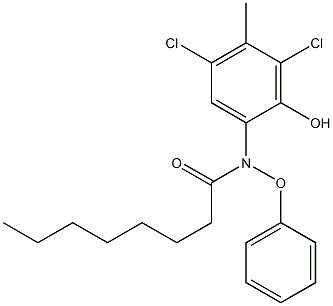 2-(2-Hexylphenoxyacetylamino)-4,6-dichloro-5-methylphenol,,结构式