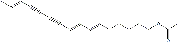 (6E,8E,14E)-1-アセトキシ-6,8,14-ヘキサデカトリエン-10,12-ジイン 化学構造式