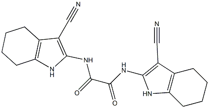2-[2-[(4,5,6,7-Tetrahydro-3-cyano-1H-indol)-2-ylamino]-1,2-dioxoethylamino]-4,5,6,7-tetrahydro-1H-indole-3-carbonitrile Struktur