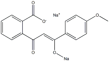 2-[3-Sodiooxy-3-(4-methoxyphenyl)-1-oxoallyl]benzoic acid sodium salt Structure