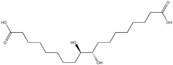(9S,10R)-9,10-Dihydroxyoctadecanedioic acid Struktur