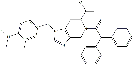 1-(4-Dimethylamino-3-methylbenzyl)-5-diphenylacetyl-4,5,6,7-tetrahydro-1H-imidazo[4,5-c]pyridine-6-carboxylic acid methyl ester