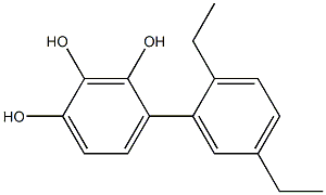 4-(2,5-Diethylphenyl)benzene-1,2,3-triol,,结构式