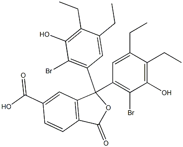 1,1-Bis(6-bromo-3,4-diethyl-5-hydroxyphenyl)-1,3-dihydro-3-oxoisobenzofuran-6-carboxylic acid Struktur