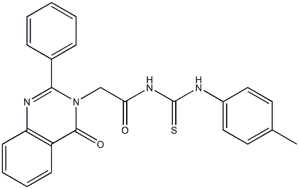 1-[(4-Oxo-2-phenyl-3,4-dihydroquinazolin-3-yl)acetyl]-3-(p-tolyl)thiourea,,结构式