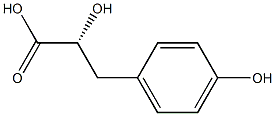 [R,(+)]-2-ヒドロキシ-3-(p-ヒドロキシフェニル)プロピオン酸 化学構造式