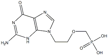 2-Amino-9-[2-(phosphonomethoxy)ethyl]-3H-purine-6(9H)-one 结构式