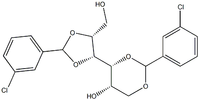 1-O,3-O:4-O,5-O-Bis(3-chlorobenzylidene)-D-glucitol,,结构式