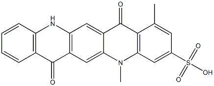 5,7,12,14-テトラヒドロ-1,5-ジメチル-7,14-ジオキソキノ[2,3-b]アクリジン-3-スルホン酸 化学構造式