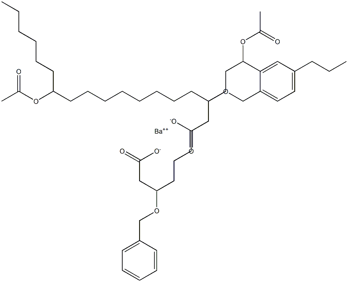 ビス(3-ベンジルオキシ-12-アセチルオキシステアリン酸)バリウム 化学構造式