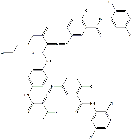 3,3'-[2-[(2-Chloroethyl)oxy]-1,4-phenylenebis[iminocarbonyl(acetylmethylene)azo]]bis[N-(2,5-dichlorophenyl)-6-chlorobenzamide] Struktur