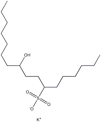 10-ヒドロキシヘプタデカン-7-スルホン酸カリウム 化学構造式