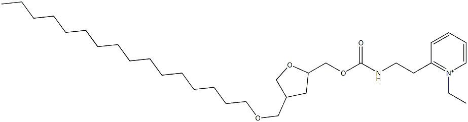 2-[2-[N-[[(Tetrahydro-4-hexadecyloxymethylfuran)-2-yl]methoxycarbonyl]amino]ethyl]-1-ethylpyridinium Struktur