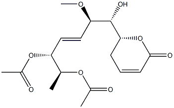 (R)-5,6-Dihydro-6-[(1R,2R,3E,5R,6S)-5,6-diacetoxy-1-hydroxy-2-methoxy-3-hepten-1-yl]-2H-pyran-2-one Structure