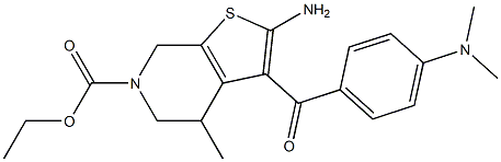 2-Amino-3-(4-dimethylaminobenzoyl)-4,5,6,7-tetrahydro-4-methyl-6-ethoxycarbonylthieno[2,3-c]pyridine Structure