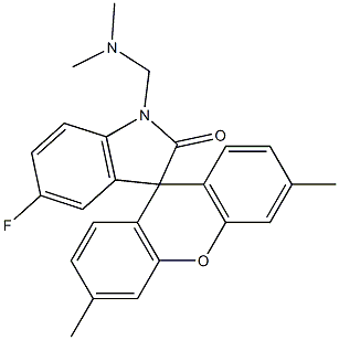 5-Fluoro-3',6'-dimethyl-1-(N,N-dimethylaminomethyl)spiro[3H-indole-3,9'-[9H]xanthen]-2(1H)-one Structure