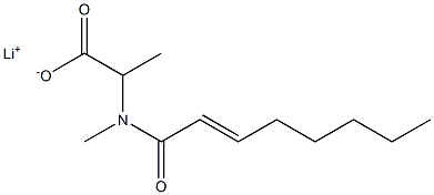 2-[N-Methyl-N-(2-octenoyl)amino]propionic acid lithium salt Struktur