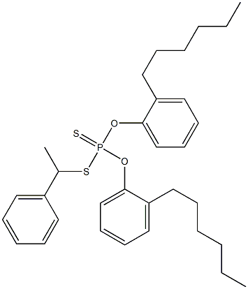 ジチオりん酸O,O-ビス(2-ヘキシルフェニル)S-(1-フェニルエチル) 化学構造式
