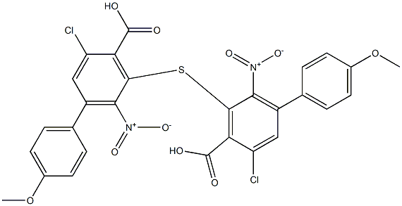 4-Methoxyphenyl(2-nitro-5-chloro-6-carboxyphenyl) sulfide 结构式