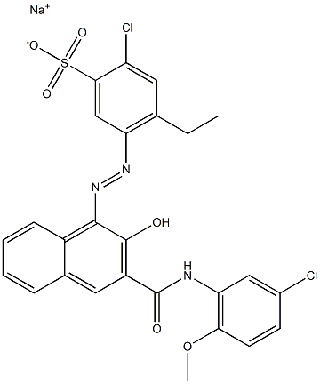 2-Chloro-4-ethyl-5-[[3-[[(3-chloro-6-methoxyphenyl)amino]carbonyl]-2-hydroxy-1-naphtyl]azo]benzenesulfonic acid sodium salt