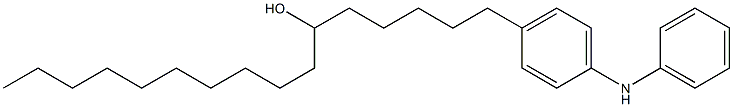 4-(6-ヒドロキシヘキサデシル)フェニルフェニルアミン 化学構造式