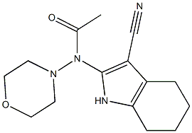 2-(モルホリノアセチルアミノ)-4,5,6,7-テトラヒドロ-1H-インドール-3-カルボニトリル 化学構造式