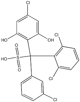 (3-Chlorophenyl)(2,6-dichlorophenyl)(4-chloro-2,6-dihydroxyphenyl)methanesulfonic acid