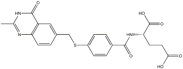 (S)-2-[4-[[(3,4-Dihydro-2-methyl-4-oxoquinazolin)-6-yl]methylthio]benzoylamino]glutaric acid 结构式