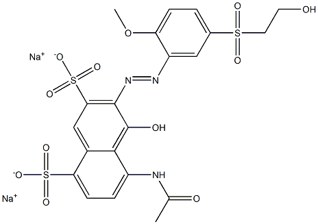 5-Acetylamino-4-hydroxy-3-[5-(2-hydroxyethylsulfonyl)-2-methoxyphenylazo]-2,8-naphthalenedisulfonic acid disodium salt Struktur