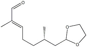 [S,(-)]-7-(1,3-Dioxolane-2-yl)-2,6-dimethyl-2-heptenal Structure