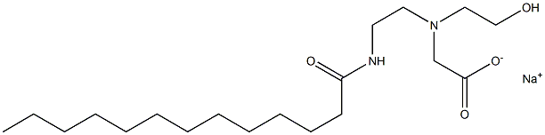 N-(2-Hydroxyethyl)-N-[2-(tridecanoylamino)ethyl]aminoacetic acid sodium salt Structure