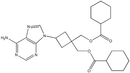 [1-(6-Amino-9H-purin-9-yl)cyclobutane-3,3-diyl]bismethanol bis(cyclohexanecarboxylate) 结构式