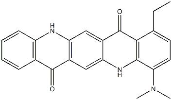 4-(Dimethylamino)-1-ethyl-5,12-dihydroquino[2,3-b]acridine-7,14-dione,,结构式