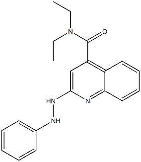 N,N-ジエチル-2-(2-フェニルヒドラジノ)キノリン-4-カルボアミド 化学構造式