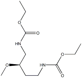 (+)-N,N'-[(R)-2-Methoxy-1,4-butanediyl]biscarbamic acid diethyl ester,,结构式