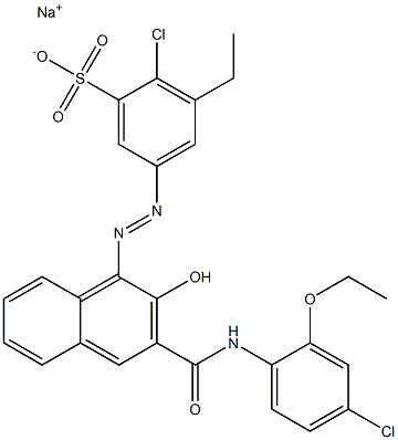 2-Chloro-3-ethyl-5-[[3-[[(4-chloro-2-ethoxyphenyl)amino]carbonyl]-2-hydroxy-1-naphtyl]azo]benzenesulfonic acid sodium salt|