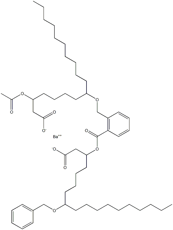 Bis(8-benzyloxy-3-acetyloxystearic acid)barium salt,,结构式