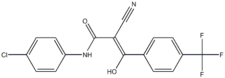 2-シアノ-3-ヒドロキシ-3-[4-トリフルオロメチルフェニル]-N-[4-クロロフェニル]アクリルアミド 化学構造式