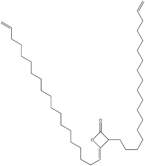 3-(17-オクタデセニル)-4-(18-ノナデセン-1-イリデン)オキセタン-2-オン 化学構造式