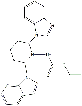 1-(Ethoxycarbonylamino)-2,6-bis(1H-benzotriazol-1-yl)piperidine Structure