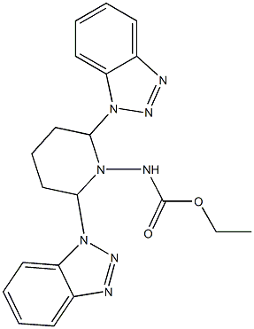 1-(Ethoxycarbonylamino)-2,6-bis(1H-benzotriazol-1-yl)piperidine Struktur