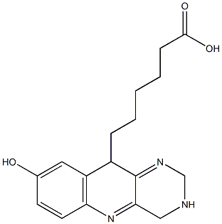 6-[(2,3,4,10-Tetrahydro-8-hydroxypyrimido[5,4-b]quinolin)-10-yl]hexanoic acid,,结构式