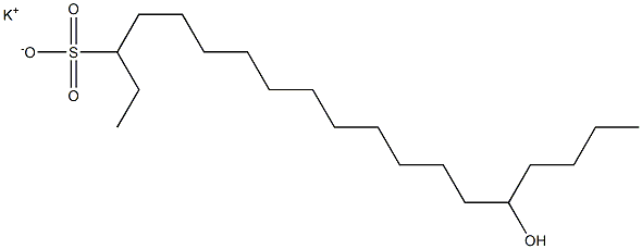 15-Hydroxynonadecane-3-sulfonic acid potassium salt,,结构式