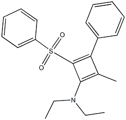 N,N-Diethyl-4-(phenylsulfonyl)-2-methyl-3-phenyl-cyclobutadien-1-amine,,结构式